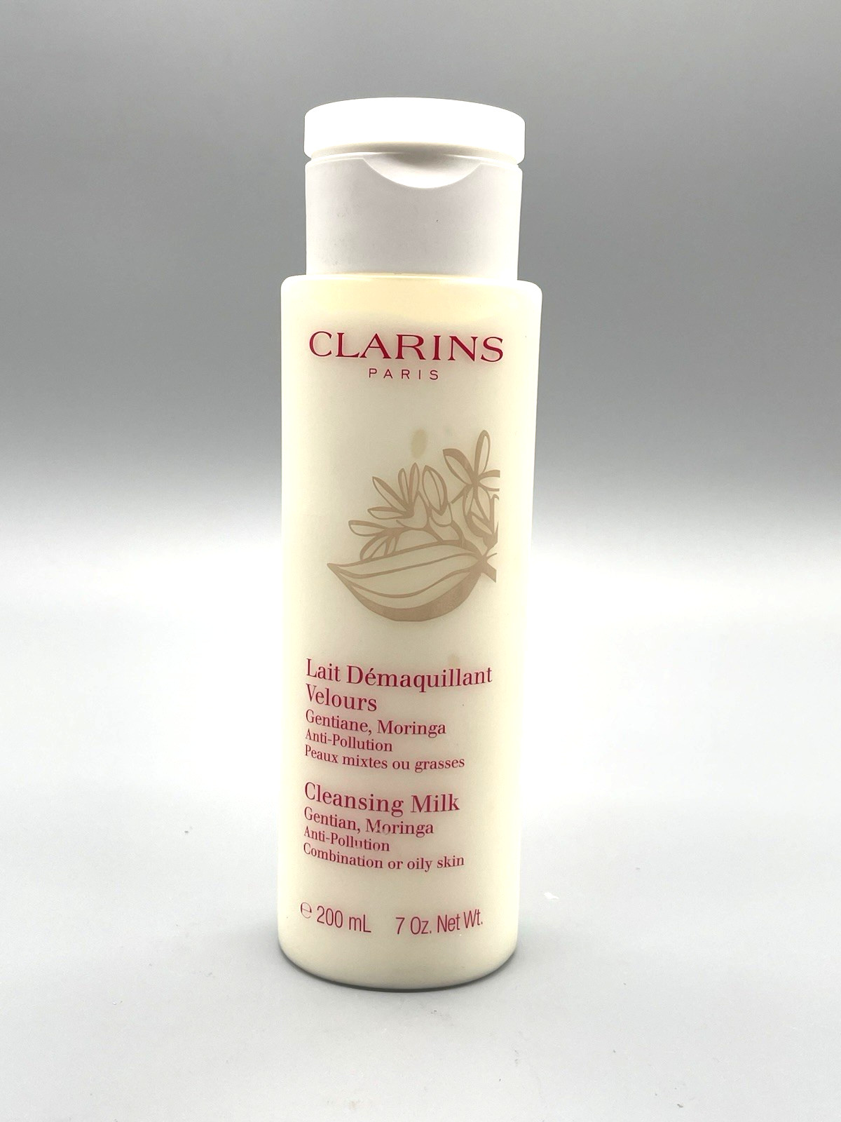 Clarins Cleansing Milk with Gentian & Moringa Combination & Oily Skin – 7oz NWOB