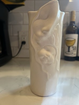 Sara Lund Blue Sky Bisque Porcelain Mother And Child Face Vase 1990 Signed  7.5 