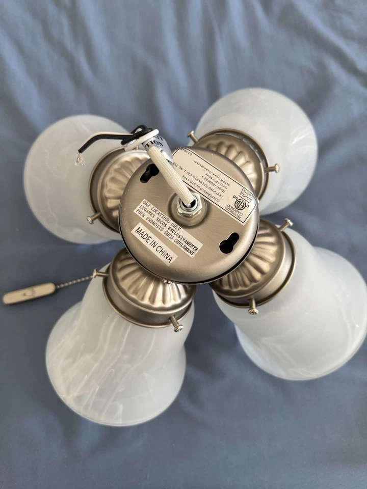 Case Of 8-4-Light Replacment Ceiling Fan Light Kit Satin Nickel Fits 99% - Image 2 of 4