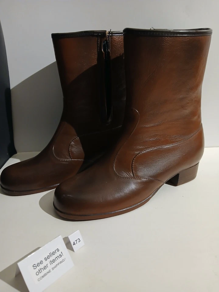 De Colección Botas de Lluvia Sherpa Forradas Tacón Apilado Cremallera Lateral Para Mujer Talla 10M Hechas en EE. UU. Foto 2 de 4