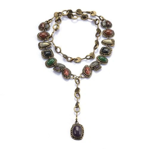 Valentines Deal Natural Ammolite Electroformed Chain New Necklace Jewelry Copper - product listing photo