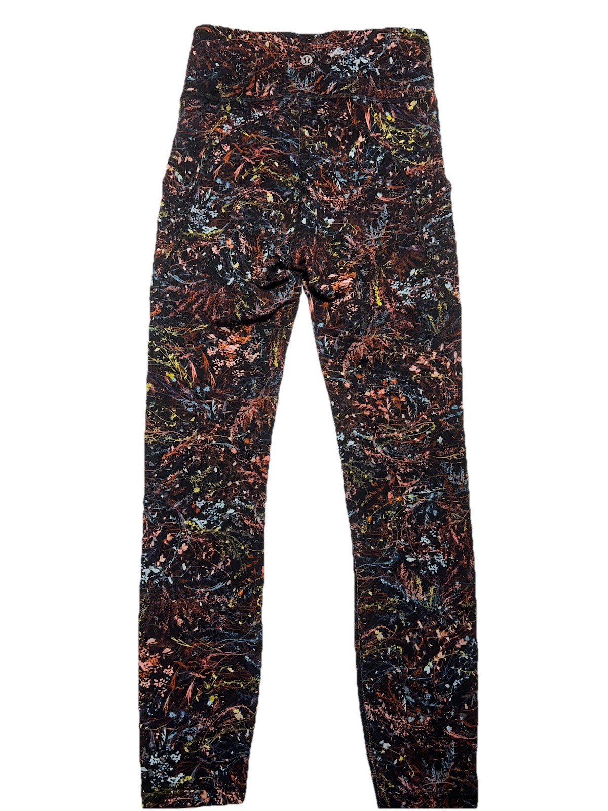 LULULEMON Black Multicolor Leaf Pattern Leggings … - image 2