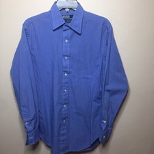 Polo by Ralph Lauren Andrew Mens Blue Dress Shirt 15 X 33 Classic Styling