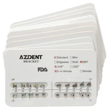 20X Dental Orthodontic Bracket Brace Standard MBT Slot .022 Hooks 3 AZDENT