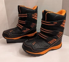 Unisex Youth TOTES Black & Orange Sheldon Winter Snow Boots Size: 6 Warm Durable