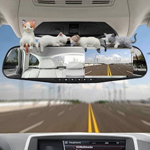 4X Small Cat Figurines Resin Screen Statues Car Ornaments Collectible Decor Gift - Picture 7 of 12
