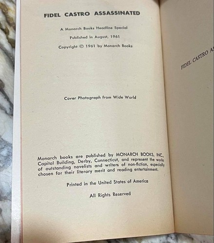 Lawrence Block FiDEL CASTRO ASSASISINATED Lee Duncan 1961 FINE Condition SiGNED - Picture 6 of 6
