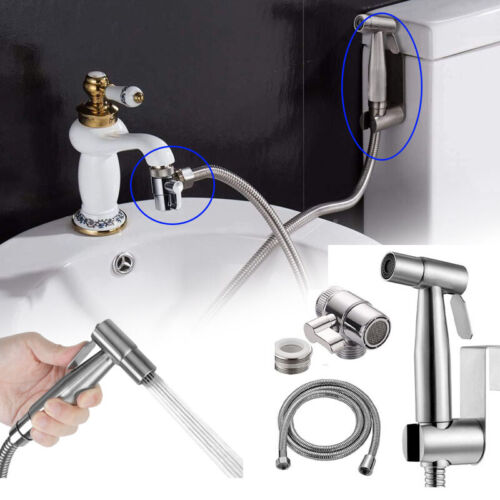 Set spray manuale bidet acciaio inox servizi igienici con rubinetto valvola deviatrice - Foto 1 di 24