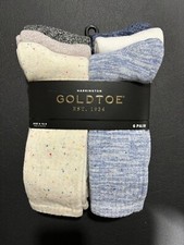 GOLDTOE Harrington Men's Crew Socks AQUAFX 6prs Shoe Size 6-12.5 Asst.Color NEW
