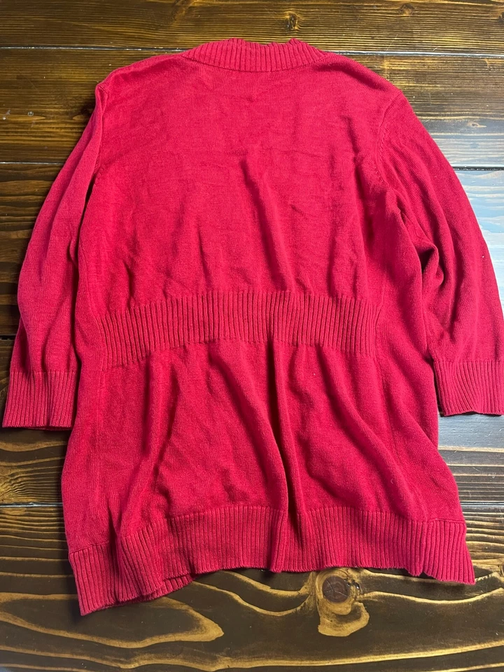 Suéter Covington, Para Mujer Talla Mediana Pequeña, Rojo, Cárdigan, Manga 3/4 Foto 2 de 4
