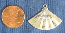 25pc S/S Plated Chinese Fan Charms 4966