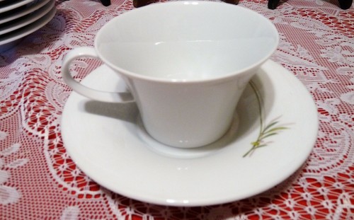 KPM Berlin BERLIN PIANTA Decor 46 - CUP & SAUCER SET w/ Hand Painted WILDFLOWER - Picture 2 of 6