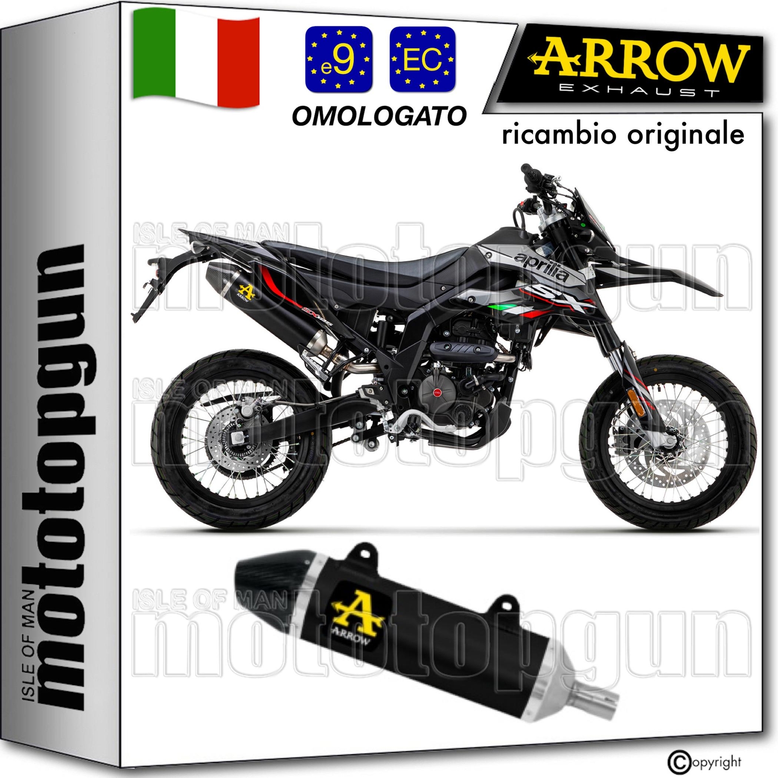 ARROW SCARICO OMOLOGATO THUNDER ALLUMINIO NERO C APRILIA RX - SX 4T 125 2019 19
