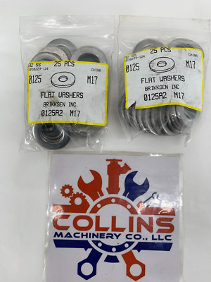 Brikksen 0125A2 M17 Grade A2 Stainless Steel DIN125 Flat Washer Lot of 50