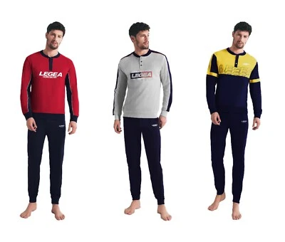 pigiama uomo bottoni LEGEA manica lunga estiva COTONE 12 colori