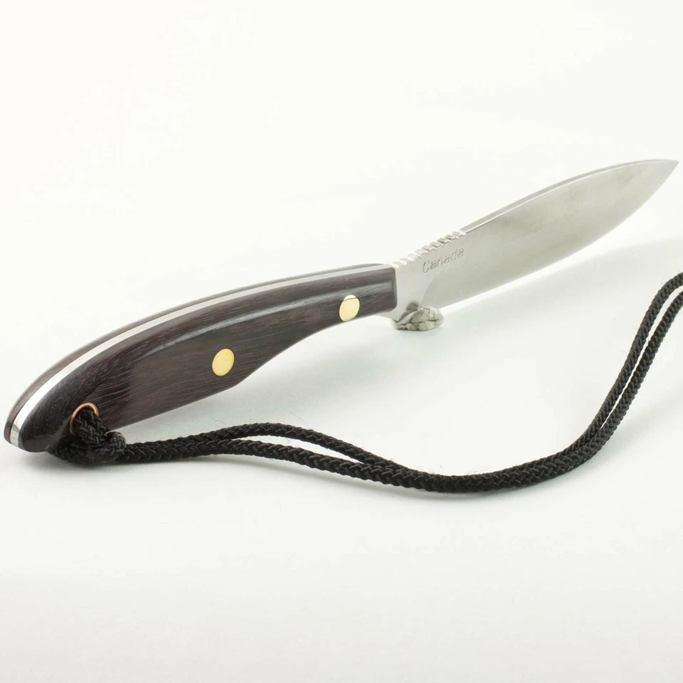 Grohmann Trout & Bird Belt Knife D.H. Russell Canada Rosewood Handles Sheath - Image 2 of 2