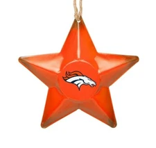 Denver Broncos Christmas Tree Holiday Ornament New - Team Logo Metal 3D Star