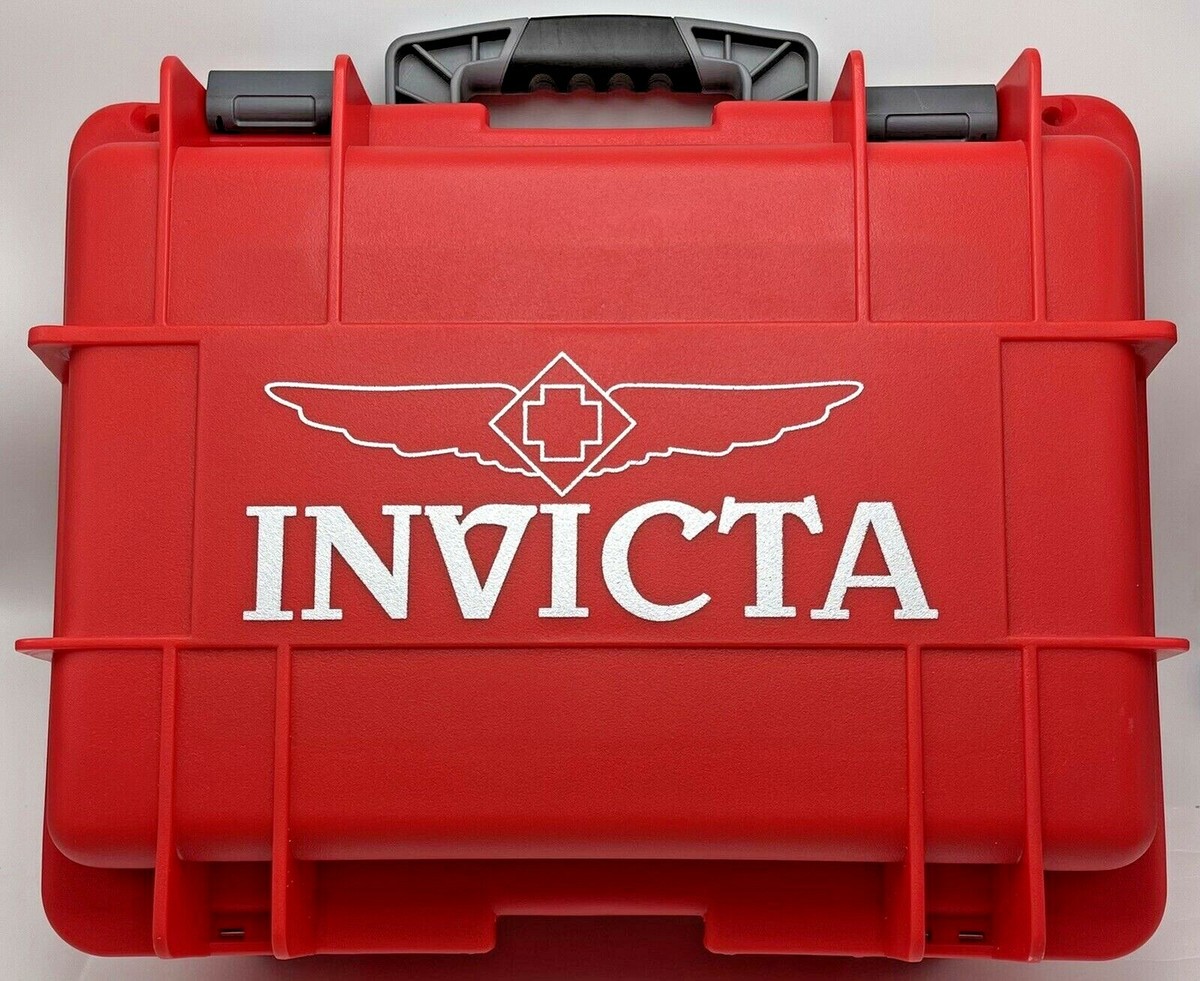 Invicta Waterproof 8 Slot Watch Red Hard Shell Case Dive  display picture 3