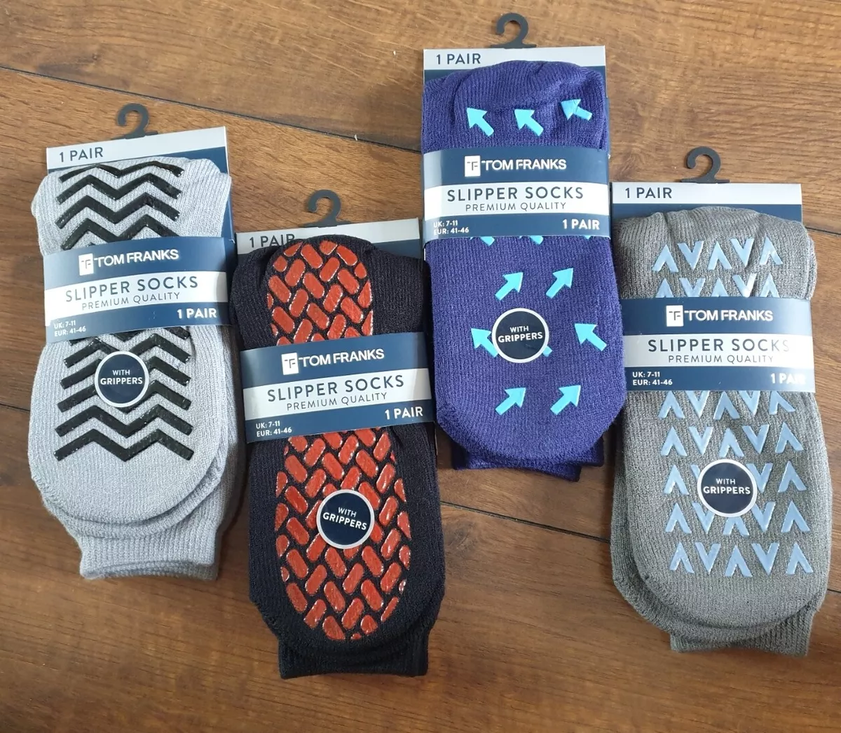 Mens slipper socks hotsell with rubber soles