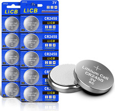 Licb 10 Pack CR2450 Battery 3V Lithium CR 2450