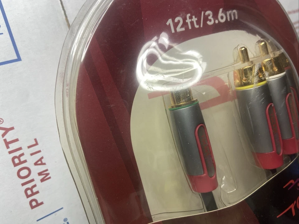 Rocketfish Stereo Audio/Video Gaming Cable 12ft for PS2 and PS3 (Red and Gray) - Image 2 of 4