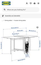 Ikea NORDEN White Fold Out-Drop Leaf Table with 1xHandy Storage Shelf-80x152 cm