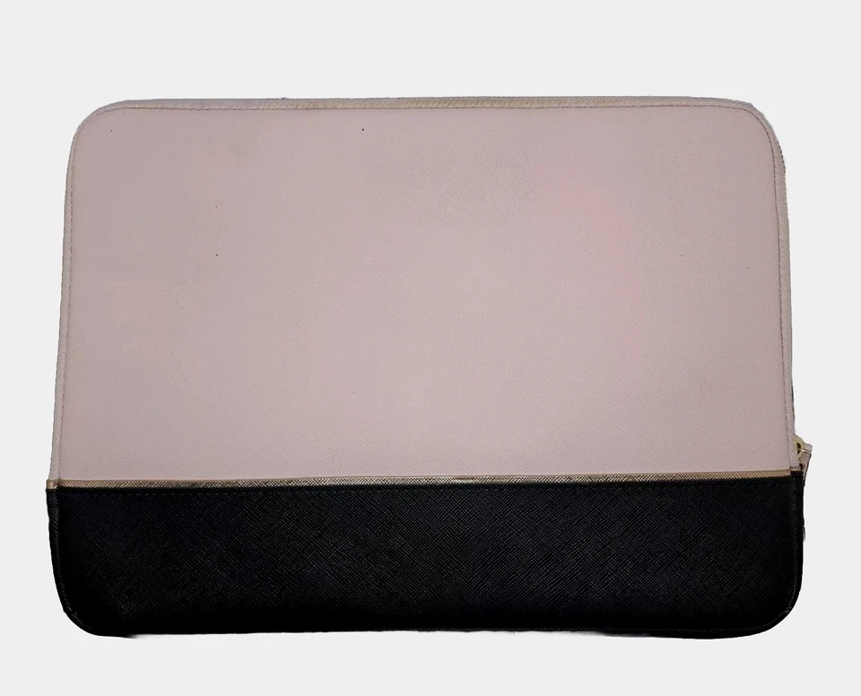 Kate Spade Black & Pink Padded Laptop Case Zip Computer Sleeve Saffiano Leather - Image 2 of 4