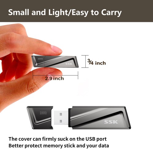 SSK SSD USB Flash Drive USB 3.2 550MB/s + USB C Adapte For Laptop Smartphone - Picture 17 of 38