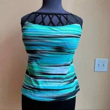 Stripe Padded Tankini Swim Top size XL