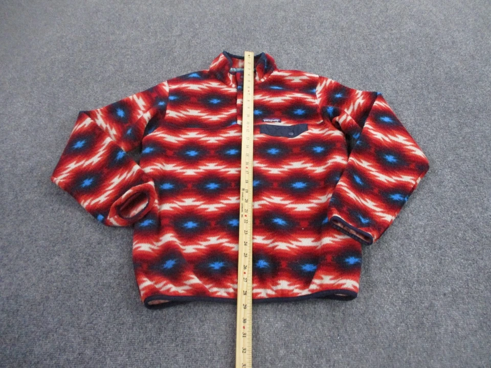 Patagonia Jacket Adult M Aztec Snap T Sweater Synchilla Fleece Logo Jumper Women - Image 3 of 4