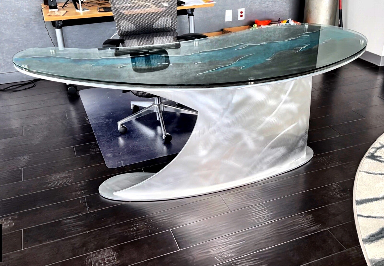 Custom Modern Metal Executive Office Desk Commission by Artist Nicholas