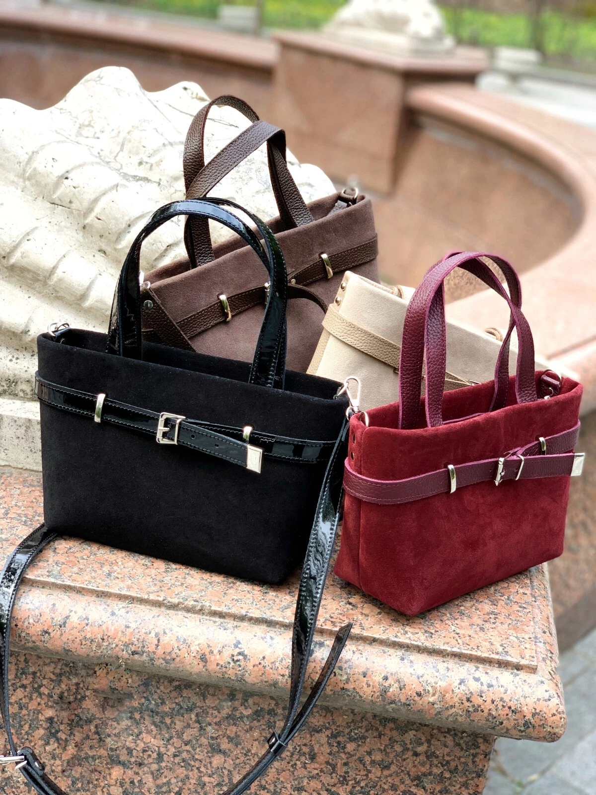 COACH Borsa donna VERA pelle scamosciata bordeaux tracolla bordeaux