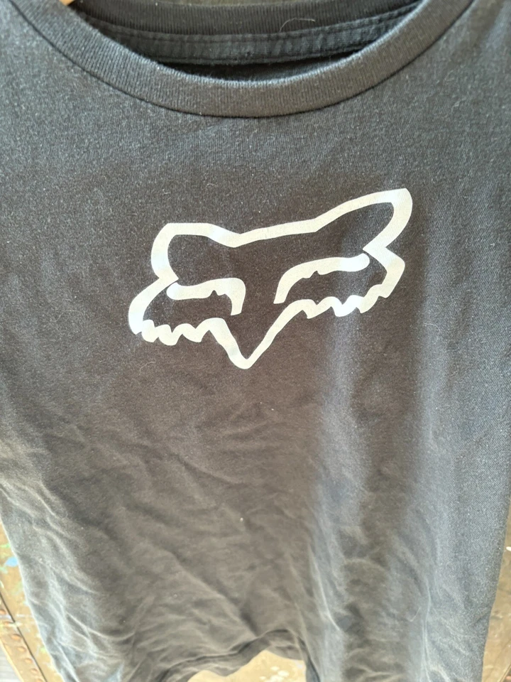 Camiseta de motocross 100 % algodón ajuste estándar negro zorro YL para niños jóvenes Y2k 2000 vintage Foto 2 de 4