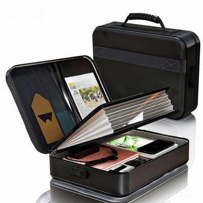 Fireproof Document Box Soft-Shell with Lock  Waterproof Zipper, 5200°F Safe f...