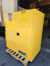 Justrite Two 55 Gal Capacity w/ Drum Rollers Safety Storage Flammable Cabinet