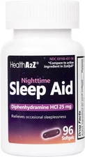 HealthA2Z Sleep Aid, Diphenhydramine HCl 25mg Softgels, Supports Deeper, Restful