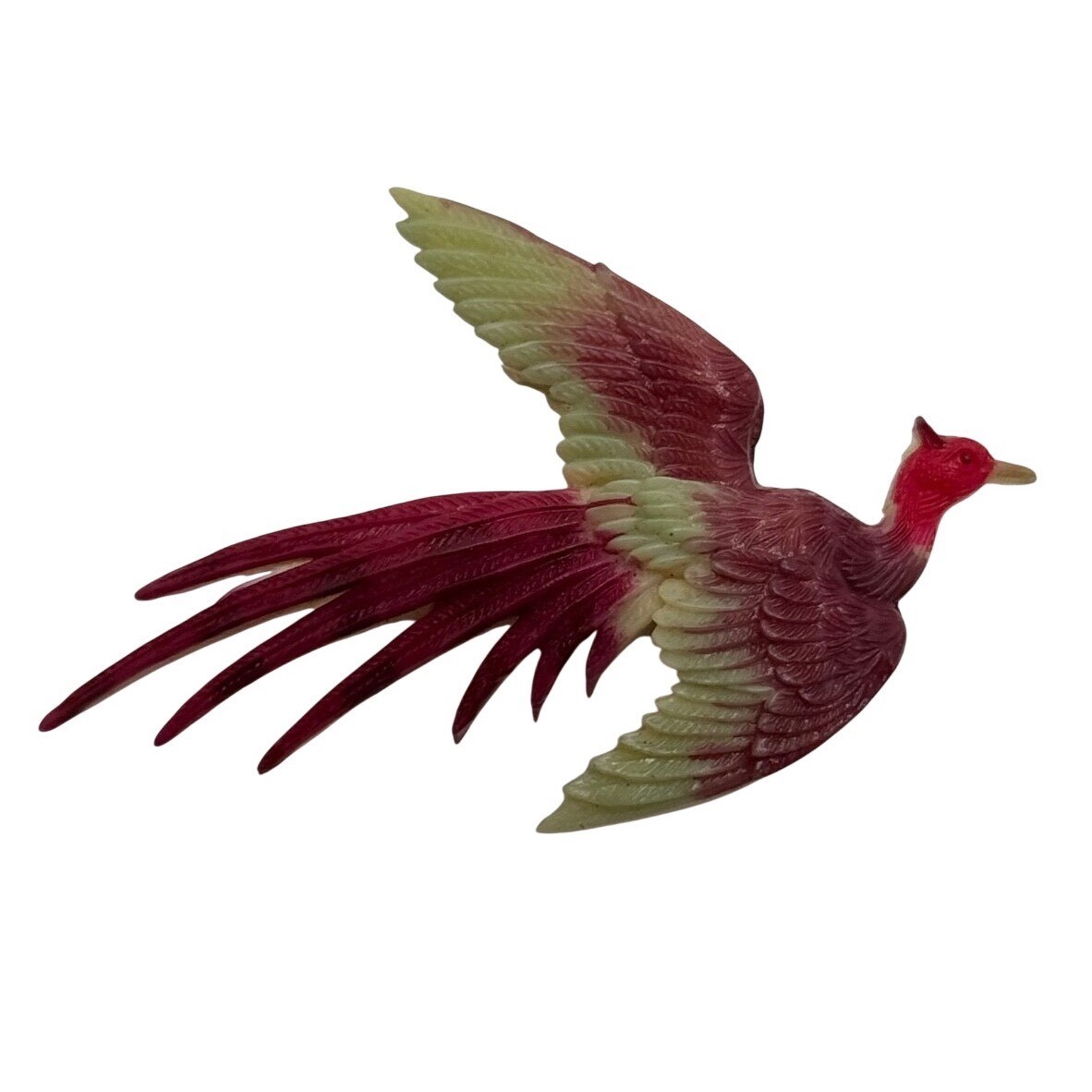 Vintage Painted Plastic Pheasant Bird Brooch