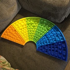Jumbo Rainbow Ker-Pops Brite Future Bubble Popping Sensory Fidget 1/2 Mat 23x12