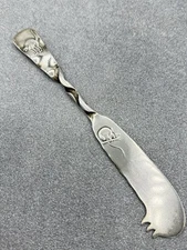 Cat And Mouse Antique Whiting Sterling Silver Cheese Serving Knife