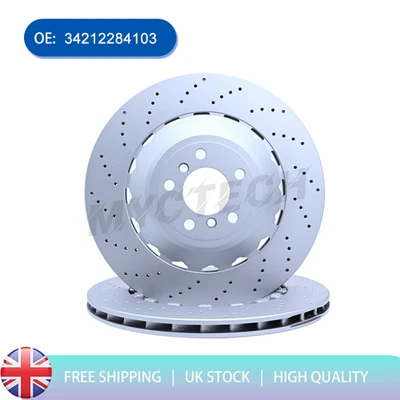 MYC-TECH FOR BMW F10 M5 F12 F13 M6 REAR BRAKE DISC PAIR DRILLED 396x24mm