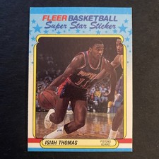 1988-89 Fleer Sticker #10 Isiah Thomas Detroit Pistons (HOF) NM-MINT