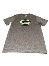 Mens Medium Green Bay Packers NFL Team Apparel TX3 Cool Gray T-Shirt