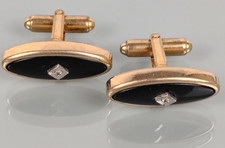 Vintage Anson 1/20 12K GF Cufflinks | Black O...