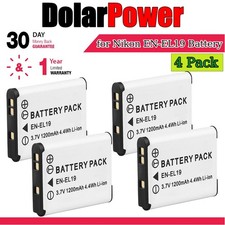 4-Pack Replacement Battery for Nikon EN-EL19 Nikon Coolpix S3500 Coolpix S3600