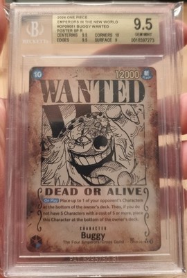 One Piece Buggy OP09-051 Emperors in the New World Wanted Alt Art - BGS 9.5