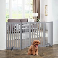 Free Standing Dog Gate Portable Dog Fence 4 Panel Indoor 36" H Pet Kids Barrier