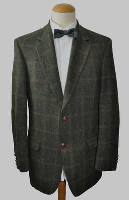 HARRIS TWEED Sakko Gr.98-52schlank BY BARUTTI handwoven EDELSAKKO new superfine