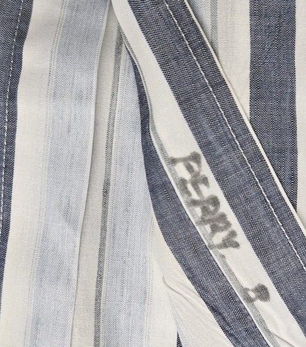 Hugo Boss Shirt Mens XXL White Blue Striped Linen Blend Long Sleeve Button Up - Picture 10 of 10