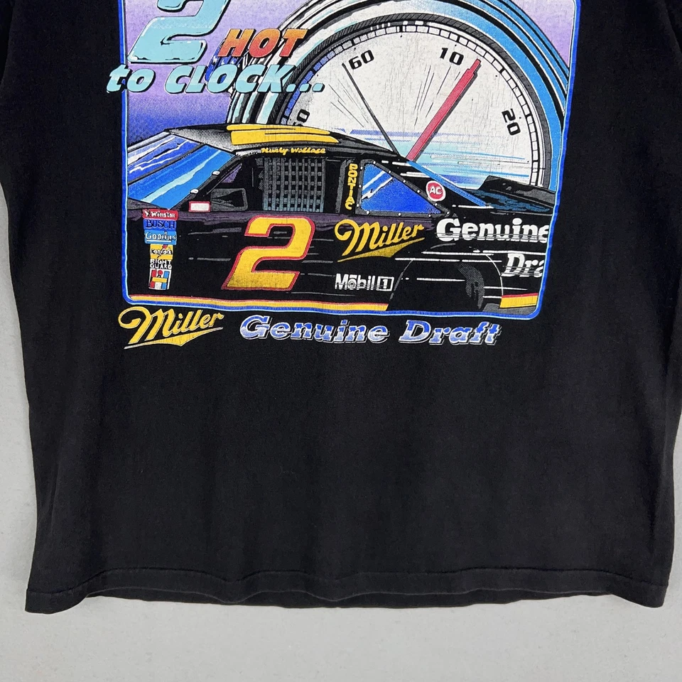 Camisa De Colección Rusty Wallace Para Hombres Grande Puntada Única NASCAR Racing Miller Años 90 Foto 4 de 4