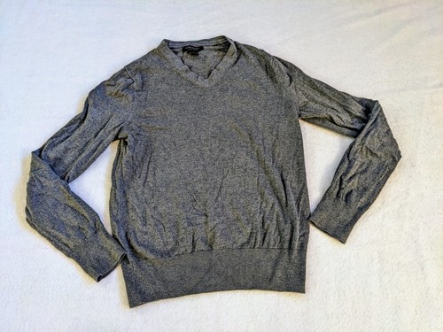 Banana Republic, Maglione Banana Republic misto lusso uomo XL grigio manica lunga seta cashmere